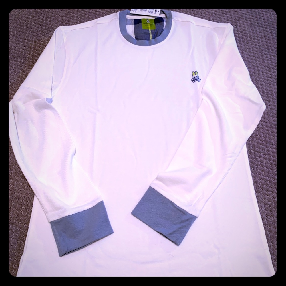 NWT Psycho Bunny Ribbed Long Sleeve Shirt M